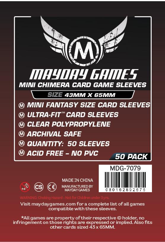 Buy Mayday Premium Sleeves: Mini Chimera Card Sleeves (43 x 65mm) - Pack of 50 only at Bored Game Company.