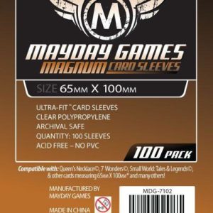 Buy Mayday Standard Sleeves: "7 Wonders" Card Sleeves - Magnum Ultra-Fit Sleeves (65 x 100mm) - Pack of 100 only at Bored Game Company.
