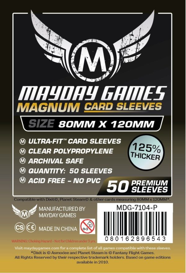 Buy Mayday Premium Sleeves: "Dixit" Card Sleeves - Magnum Ultra-Fit Sleeves (80 x 120mm) - Pack of 50 only at Bored Game Company.