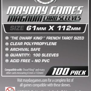 Buy Mayday Standard Sleeves: "Dwarf King" French Tarot Card Sleeves - Magnum Sleeves (61 x 112mm) - Pack of 100 only at Bored Game Company.