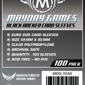 Buy Mayday Standard Sleeves: Euro Card Sleeves (59 x 92mm) - Pack of 100 only at Bored Game Company.