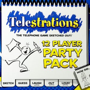 Buy Telestrations: 12 Player Party Pack only at Bored Game Company.