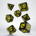 Buy Q Workshop: Dragons Black & Yellow Dice Set (7) only at Bored Game Company.