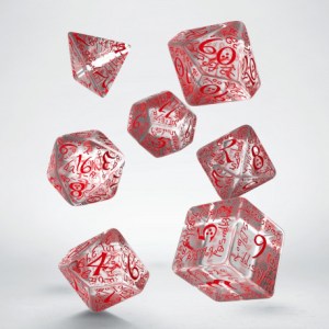 Buy Q Workshop: Elvish Translucent & Red Dice Set (7) only at Bored Game Company.