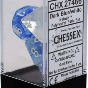 Buy Chessex - Nebula - Poly Set (x7) - Dark Blue/White only at Bored Game Company.