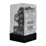 Buy Chessex - Translucent - Poly Set (x7) - Smoke/White only at Bored Game Company.