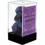 Buy Chessex - Lustrous - Poly Set (x7) - Purple/Gold only at Bored Game Company.