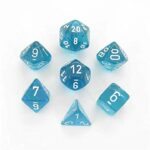 Buy Chessex - Translucent - Poly Set (x7) - Teal/White only at Bored Game Company.