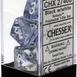 Buy Chessex - Nebula - Poly Set (x7) - Black/White only at Bored Game Company.