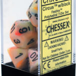 Buy Chessex - Festive - Poly Set (x7) - Circus/Black only at Bored Game Company.