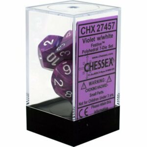 Buy Chessex - Festive - Poly Set (x7) - Violet/White only at Bored Game Company.