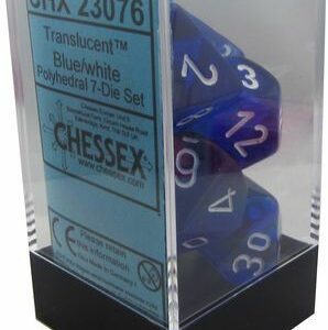Buy Chessex - Translucent - Poly Set (x7) - Blue/White only at Bored Game Company.