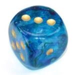 Buy Chessex - Nebula - 30mm D6 - Luminary - Oceanic/Gold only at Bored Game Company.