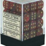 Buy Chessex - Glitter - 12mm D6 (x36) - Ruby/Gold only at Bored Game Company.