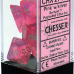 Buy Chessex - Borealis - Poly Set (x7) - Pink/Silver only at Bored Game Company.