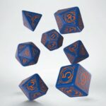 Buy Q Workshop: Wizard Dark-Blue & Orange Dice Set only at Bored Game Company.