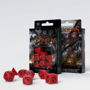 Buy Q Workshop: Dragons Red & Black Dice Set (7) only at Bored Game Company.