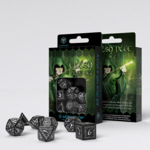 Buy Q Workshop: Elvish Black & White Dice Set (7) only at Bored Game Company.