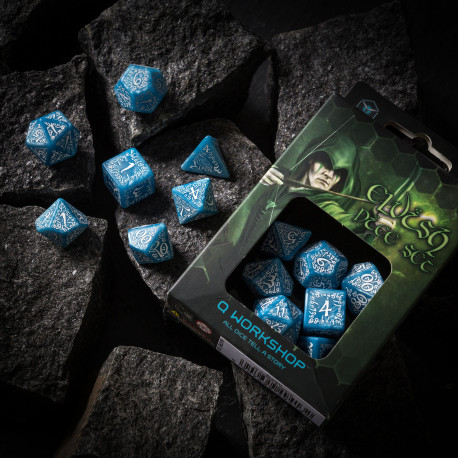 Buy Q Workshop: Elvish Glacier & White Dice Set (7) only at Bored Game Company.