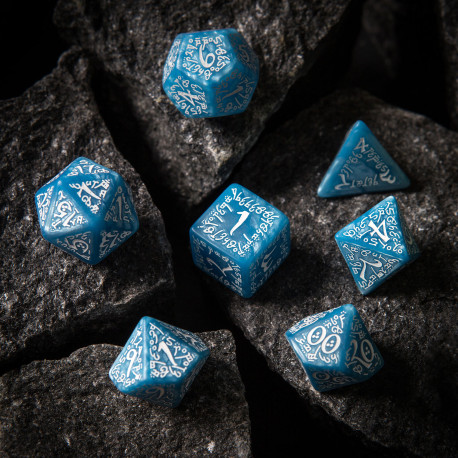 Buy Q Workshop: Elvish Glacier & White Dice Set (7) only at Bored Game Company.